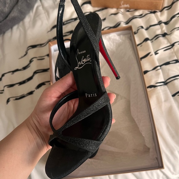 Christian Louboutin Shoes - Christian Louboutin Black Glitter Heels